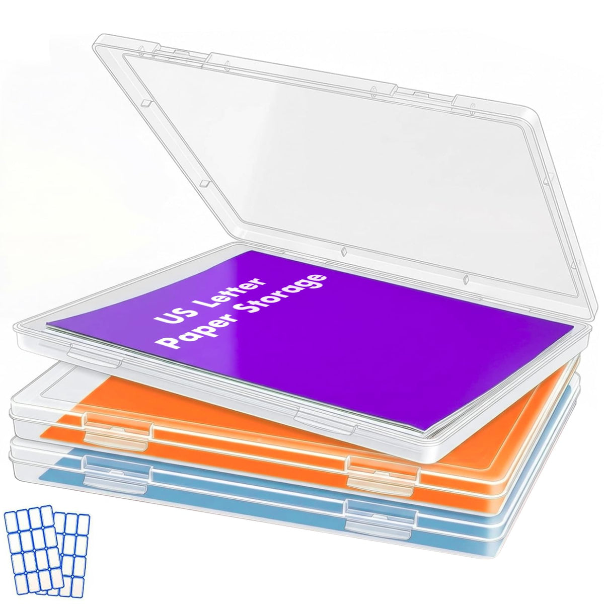 DUOFIRE 3 Pack Plastic File Box Document Organizer for US Letter Paper
