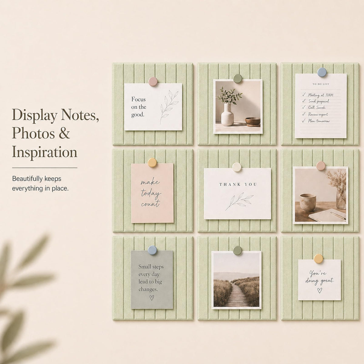 Baysola Stripe Felt Bulletin Board Tiles, Cork Board Alternative 24 x 36in