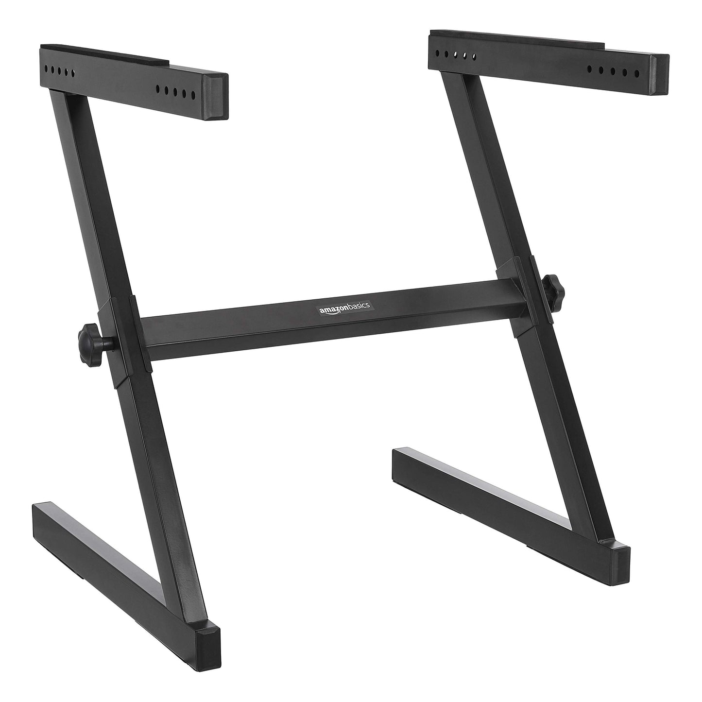 Amazon Basics Fixed Height Keyboard and Piano Stand, Z-Shape, Black, For Compact Space, Carpet