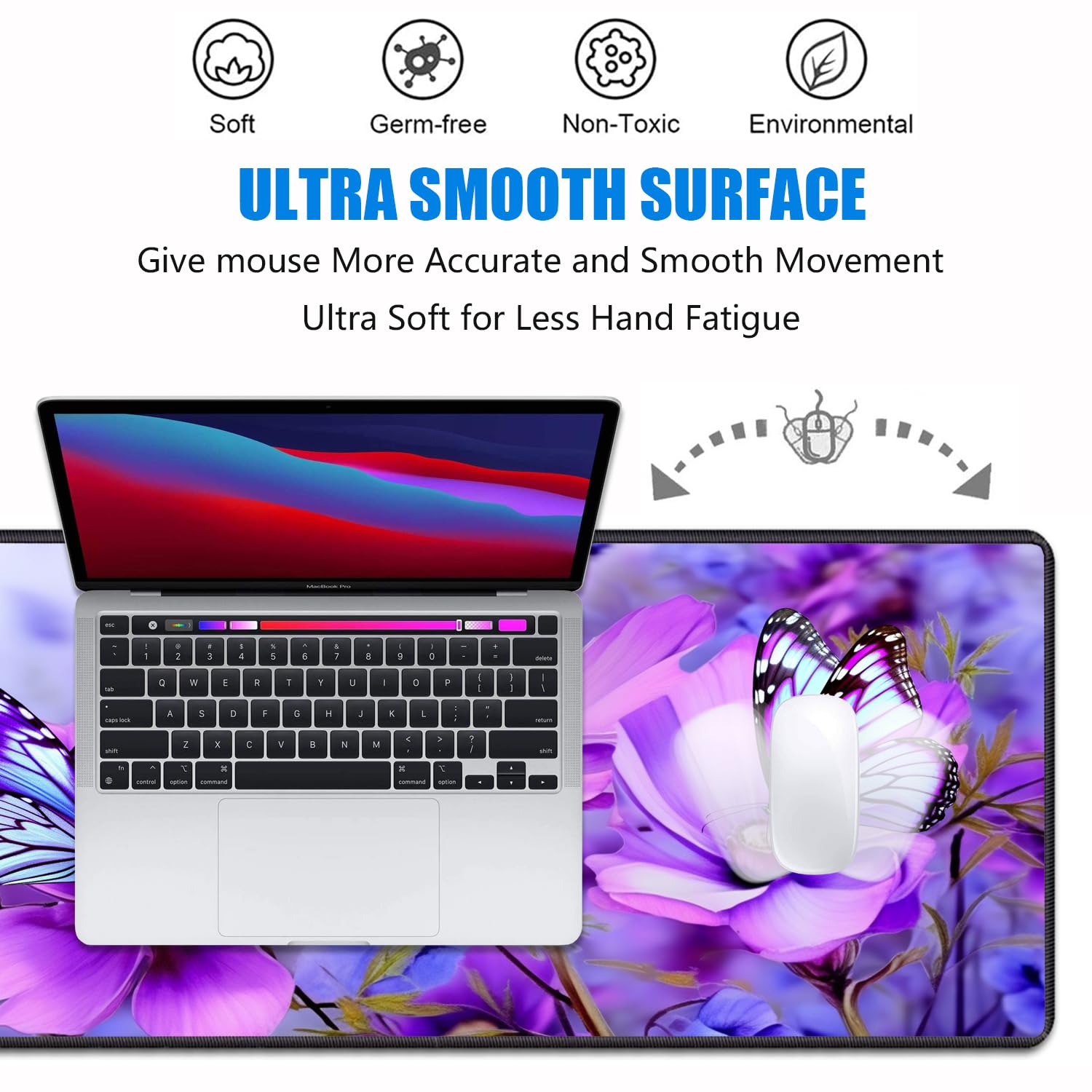 Desk Pad Mat Gaming Mouse Pads with Coasters, 31.5"x 11.8" XXL Large Gaming Mouse Mat Desk Pad with