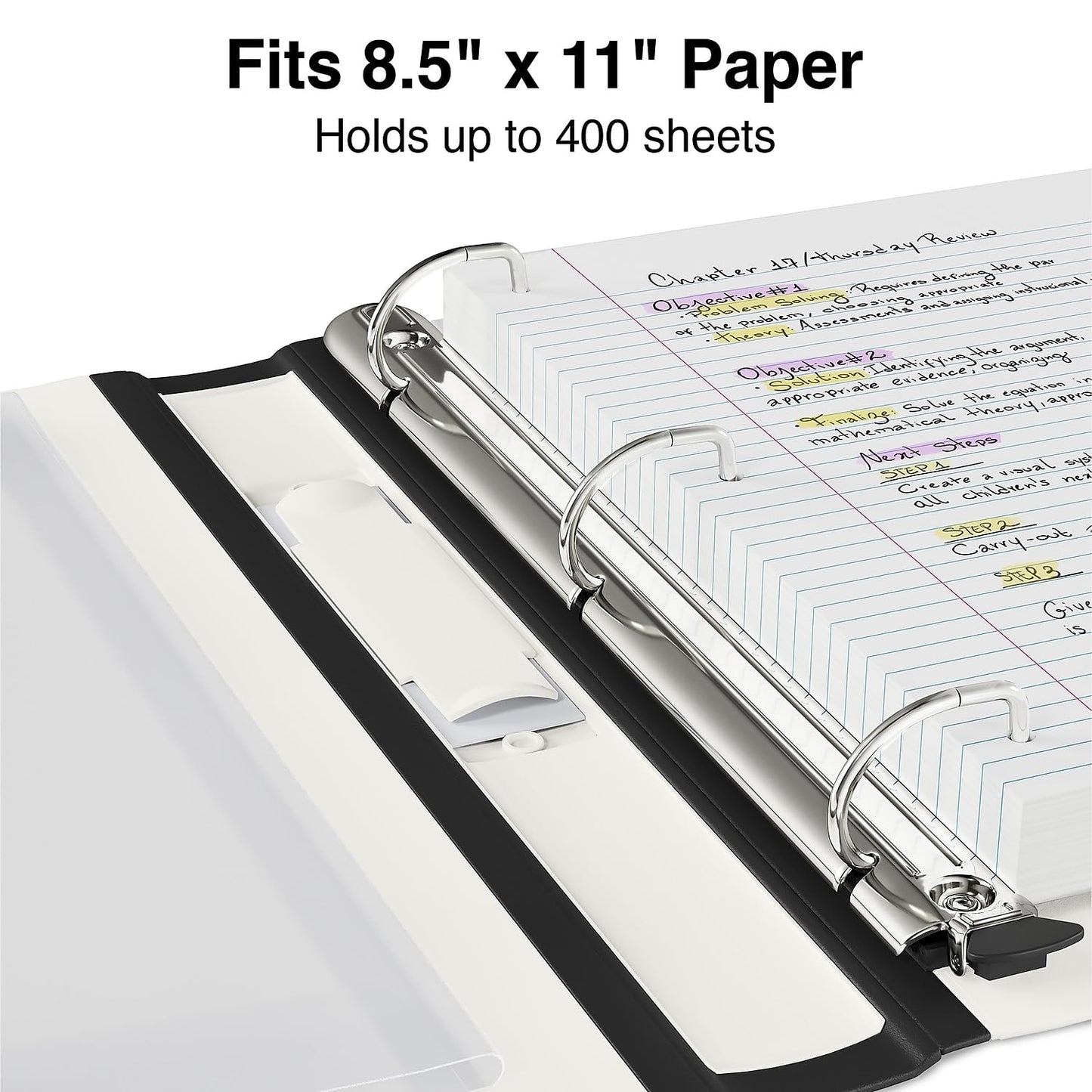 Staples Better Binder, 1.5 Inch D-Ring, White, 400 Sheets, 3-Pack
