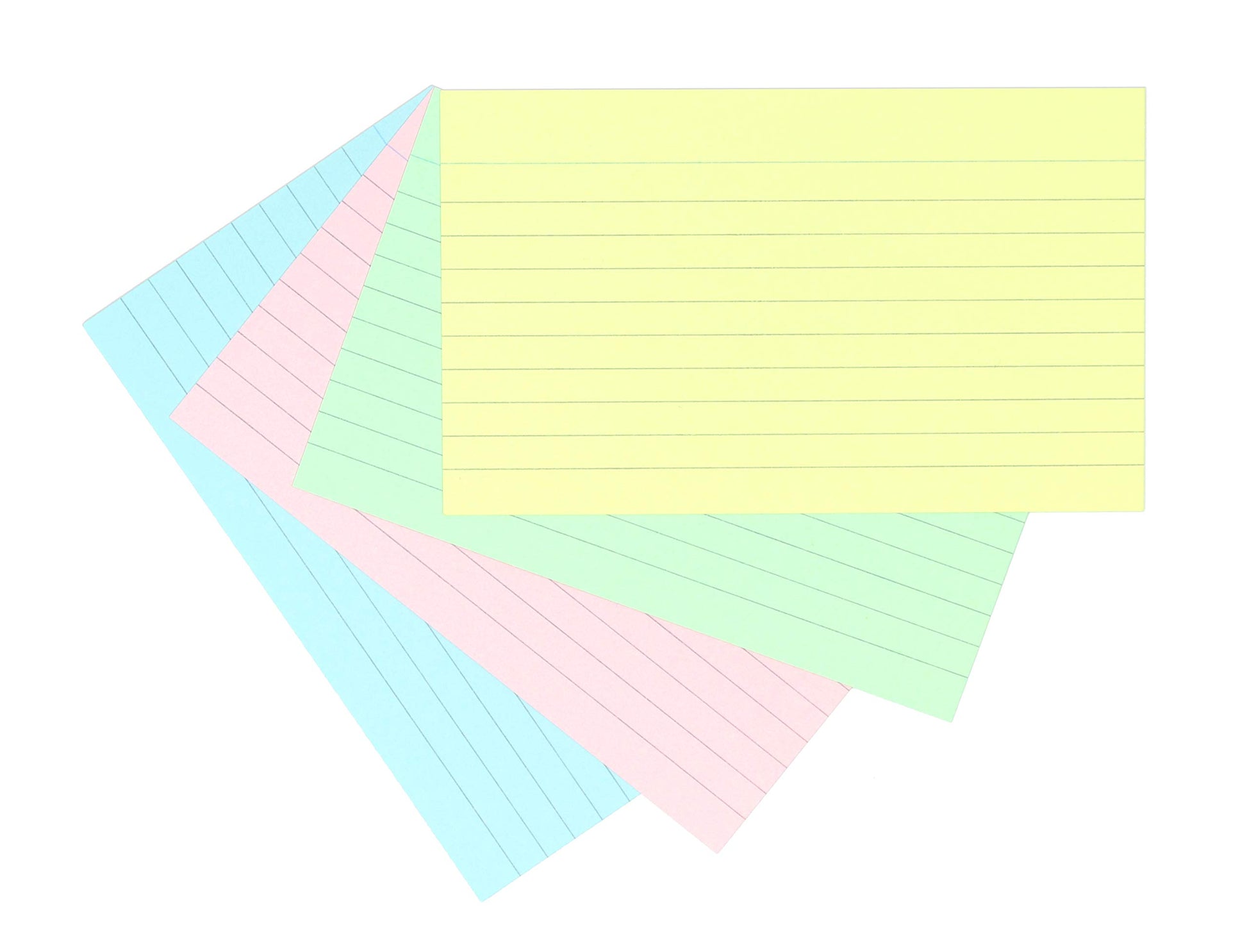 Silvine 5x3" Multi-Coloured Record Cards - Lined with Headline, 100 Cards per Pack. Ref 553AC (127