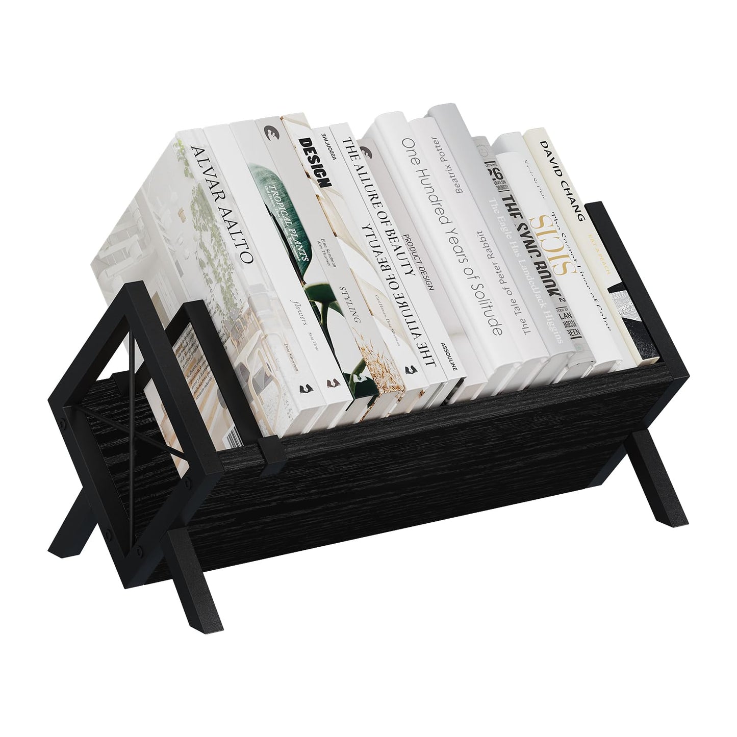 YINMIT Wood Desktop Bookshelf, Black Tabletop Bookshelf, Desk Shelf for Top of Desk in Living Room