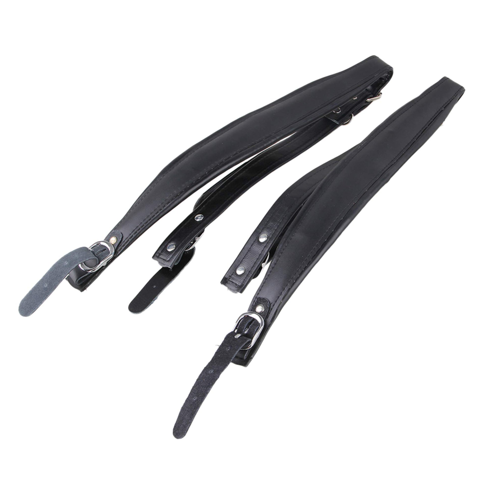 BQLZR Black Soft PU Leather Accordion Shoulder Harness Strap with Adjustable Buckles Pack of 2