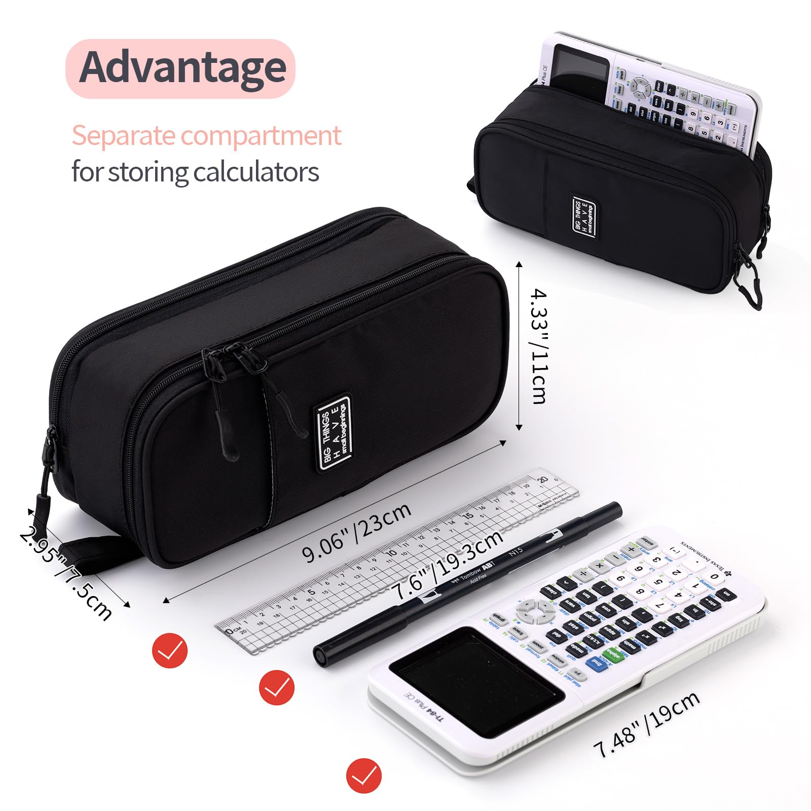 CICIMELON Large Pencil Case Big Storage Pen Pouch Bag with Compartment for School Supplies Office