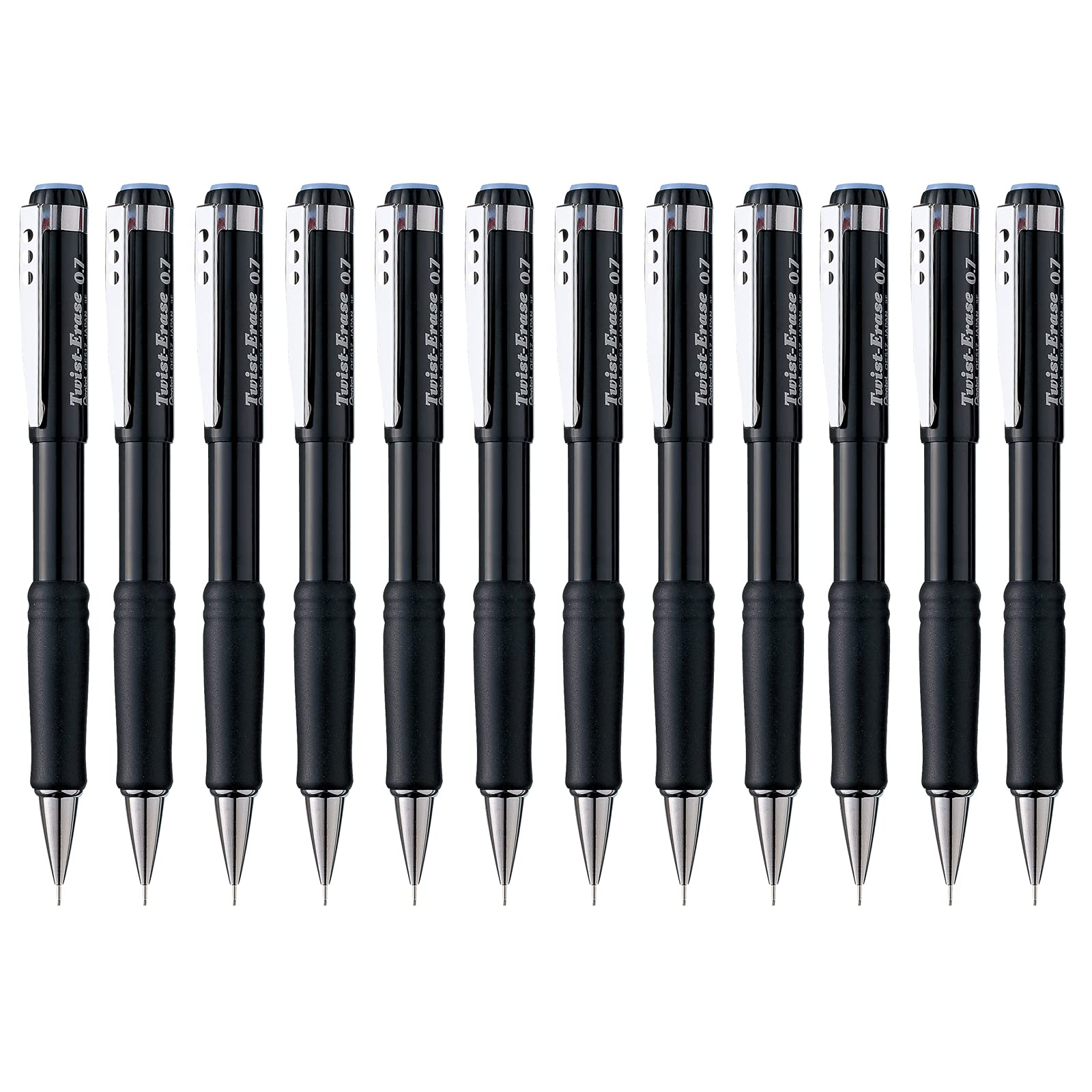 Pentel Twist-Erase III Mechanical Pencil, (0.7mm), Black Barrel, 12 Pack (QE517A)