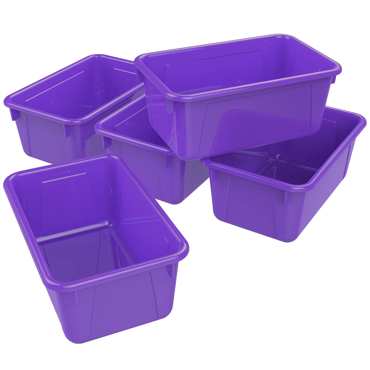 Storex Small Cubby Bins – Plastic Storage Containers for Classroom, 12.2 x 7.8 x 5.1 inches