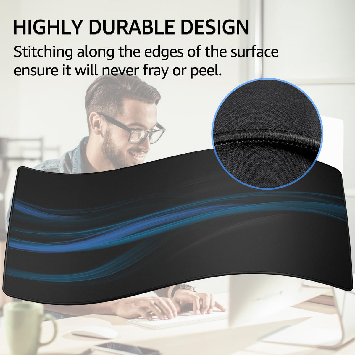 KTRIO Large Gaming Mouse Pad Desk Mat for Gamer, 35.4" x 15.7", Black, XXXL