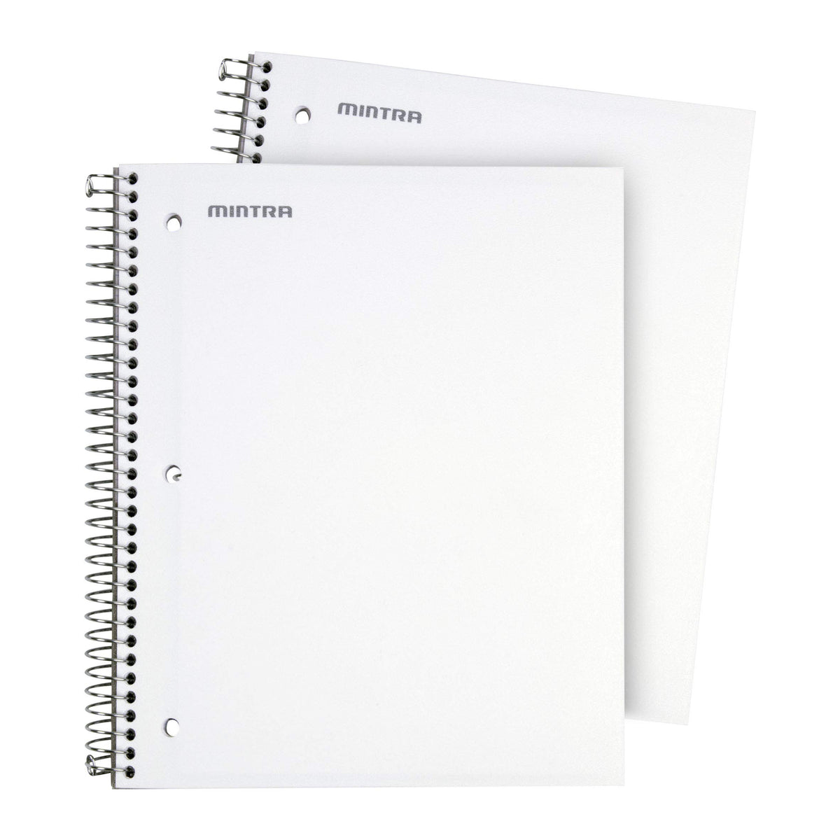 Mintra Office Durable Spiral Notebooks, 3 Subject (White, College Ruled 2pk)