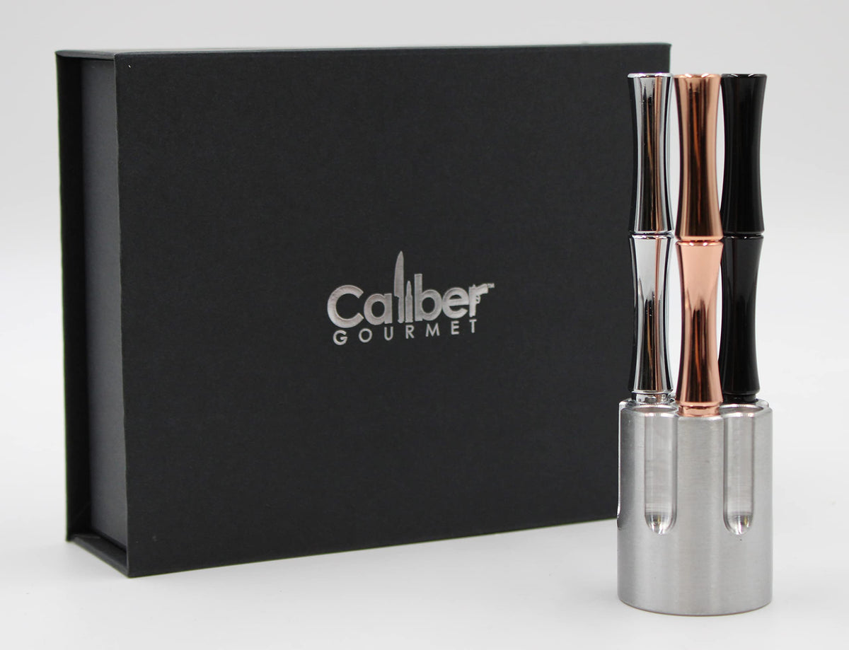Caliber Gourmet Pen Holder & Paper Weight, Cast Aluminum Office Gift – Cool Pencil Holder for Desk