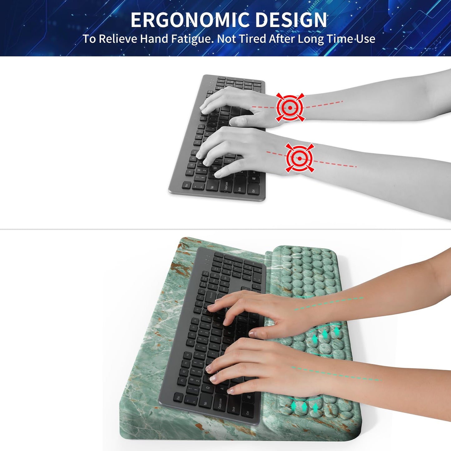 Keyboard Stand for Desktop, Keyboards Wrist Rest, Ergonomic Keyboards Holder for Easy Typing