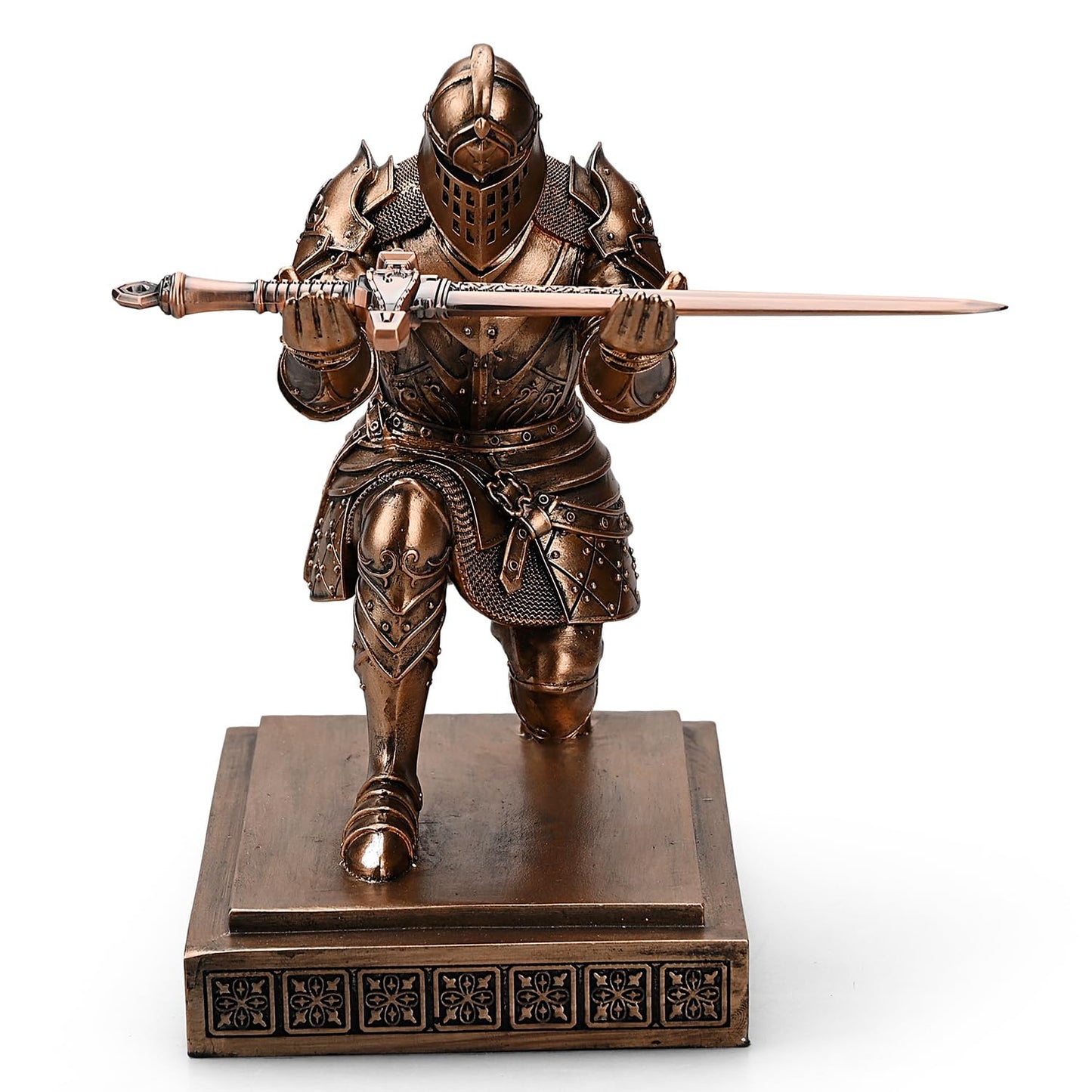 King's Guard Knight Pen Holder with a Letter Opener Desk Organizers Copper