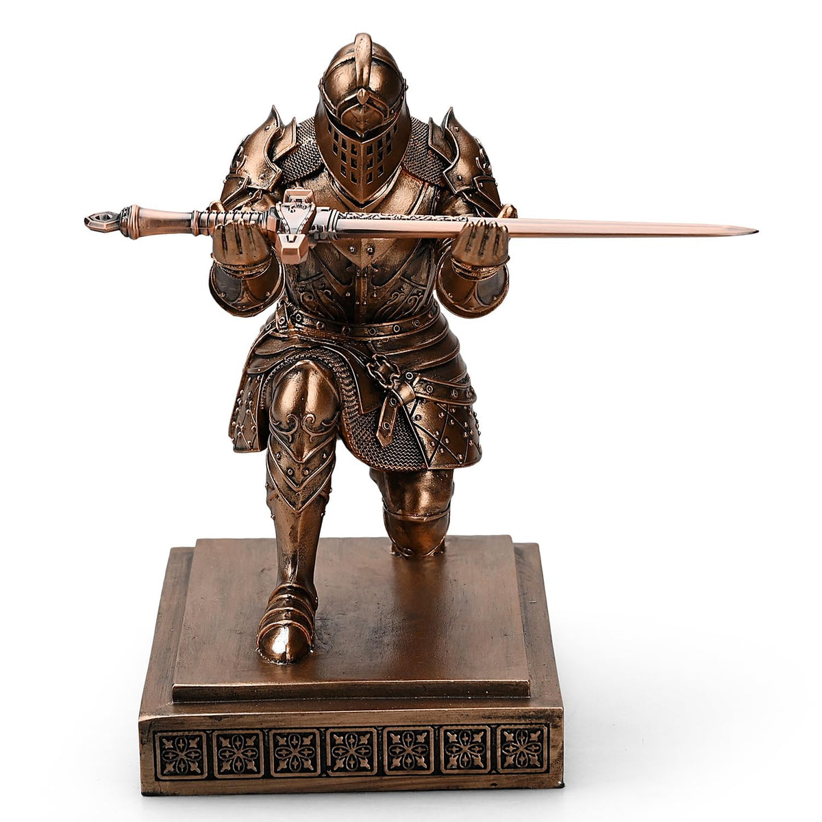 King's Guard Knight Pen Holder with a Letter Opener Desk Organizers Copper