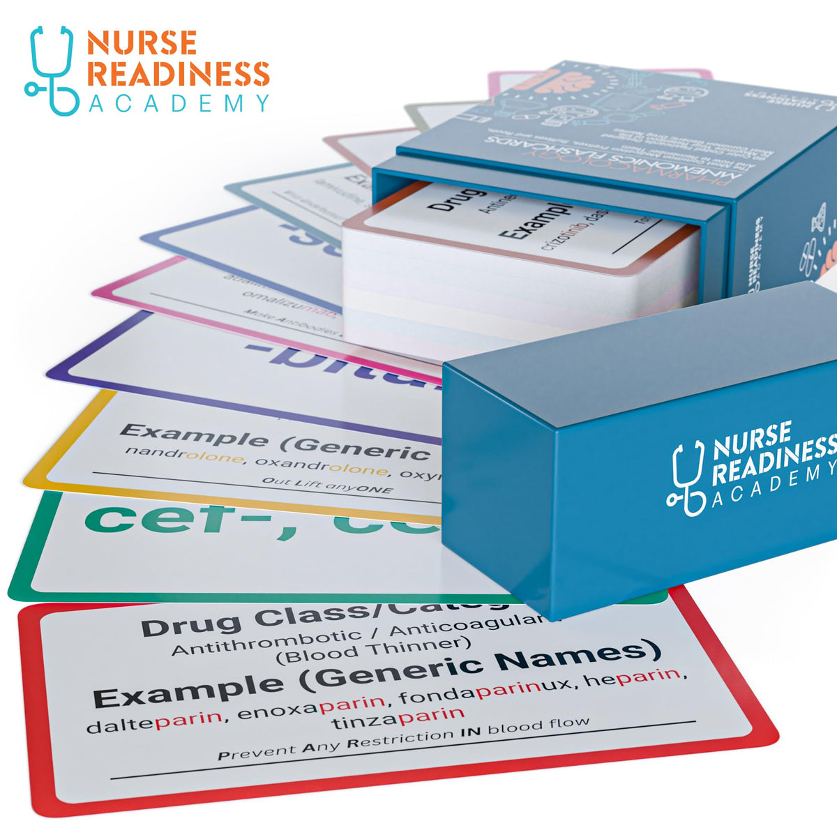 Pharmacology Mnemonics Flashcards: 60 Color Coded Flashcards for Learning the Most Common Generic