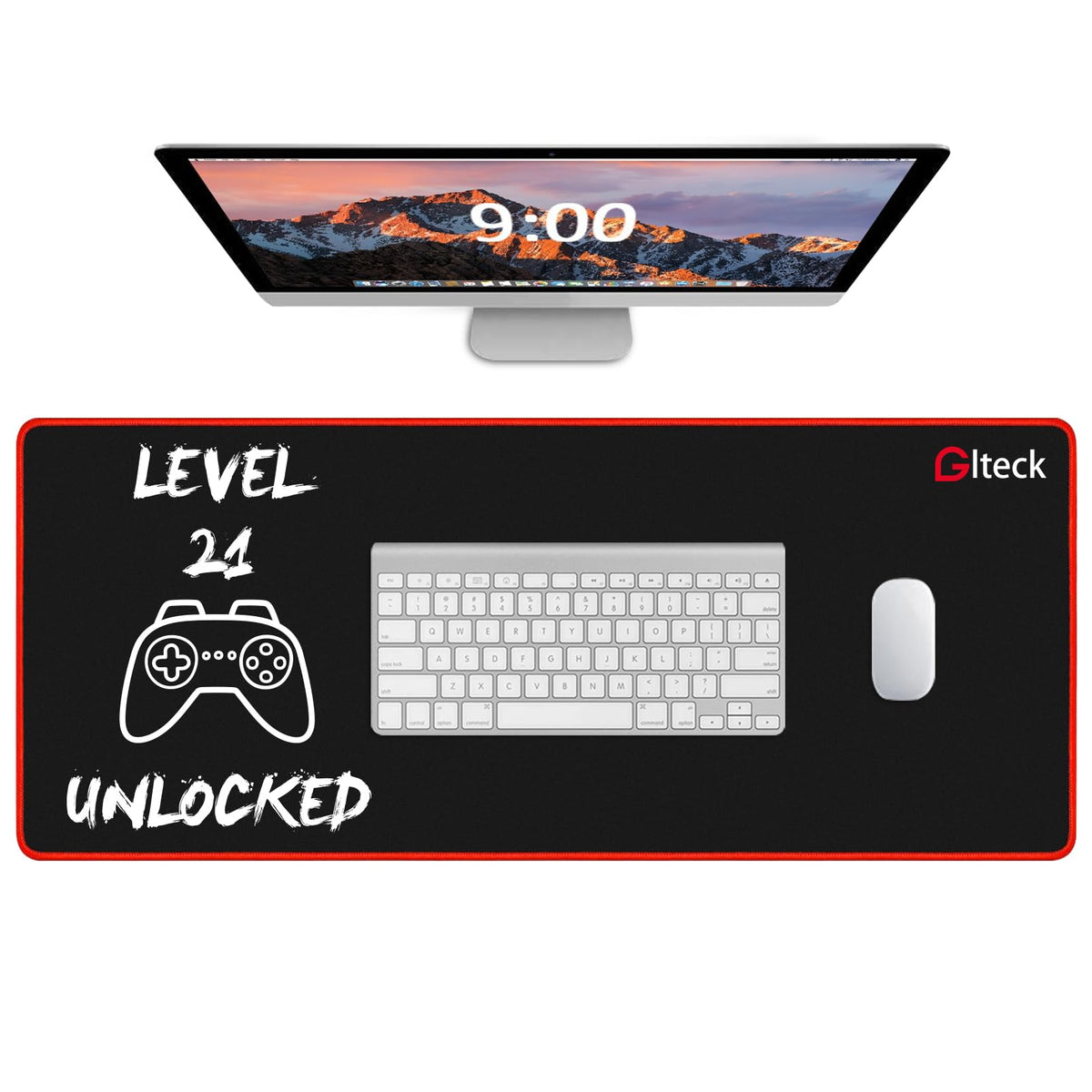 GGLTECK Mouse Pad with 21st Birthday Creative Printing, 36"x16.5" Extended Non-Slip Rubber Mouse