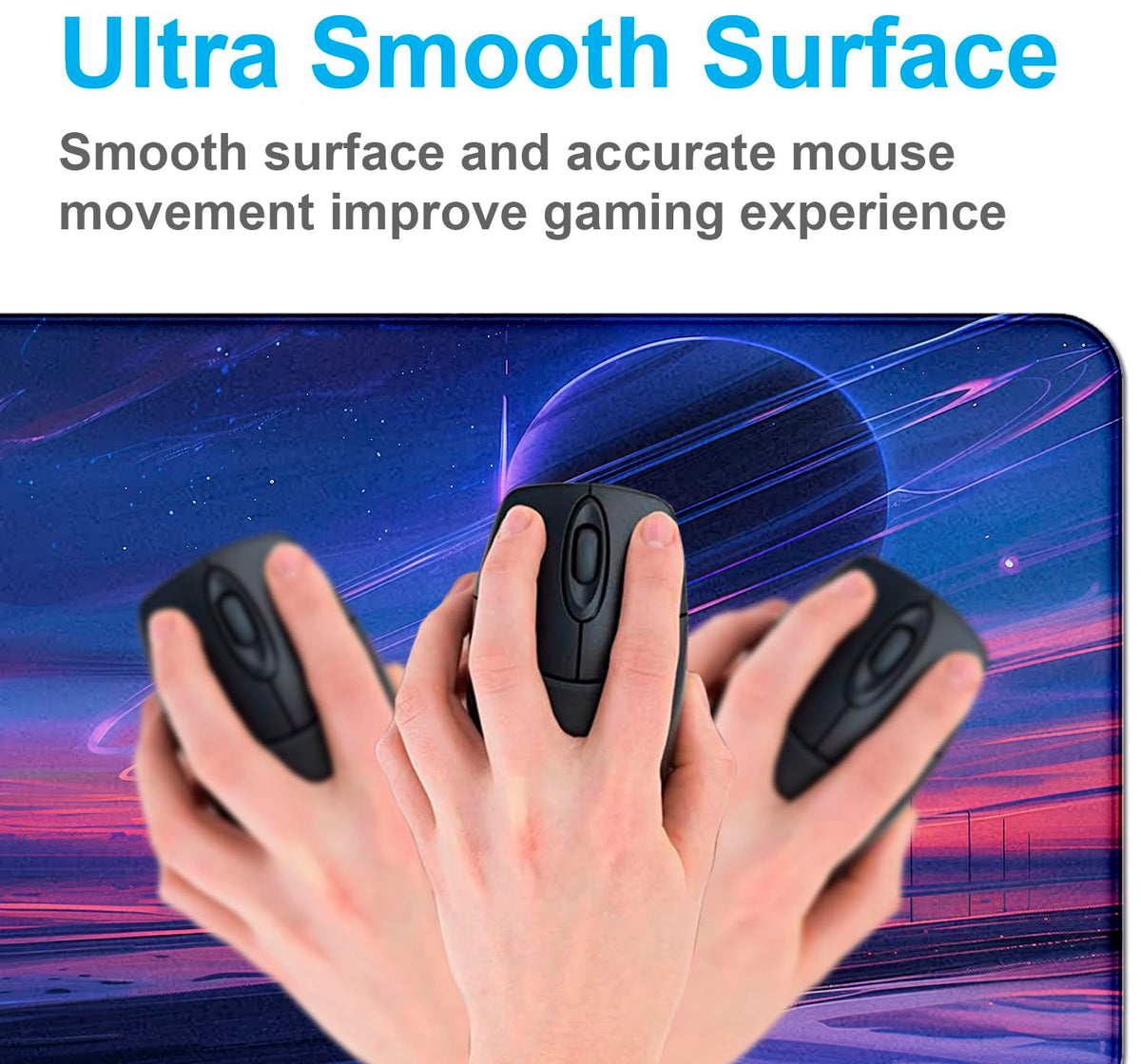 Space Landscape Computer Mouse Pad, XXL Laptop Gaming Mouse Keyboard Pad