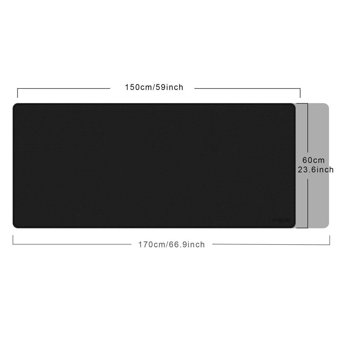 Mydours Extra Large 59" x 24" PU Leather Desk Pad,Gaming Mouse Pad, Black