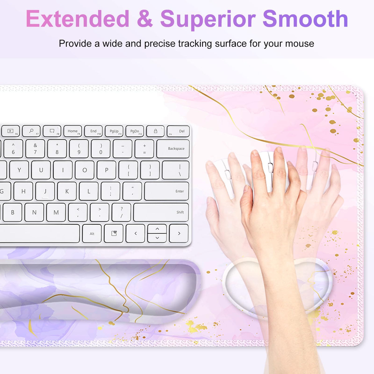 NXZGO Large Gaming Mouse Pad Set, 4 in 1 Extended Keyboard Desk Mat with Wrist Rest, PC Computer