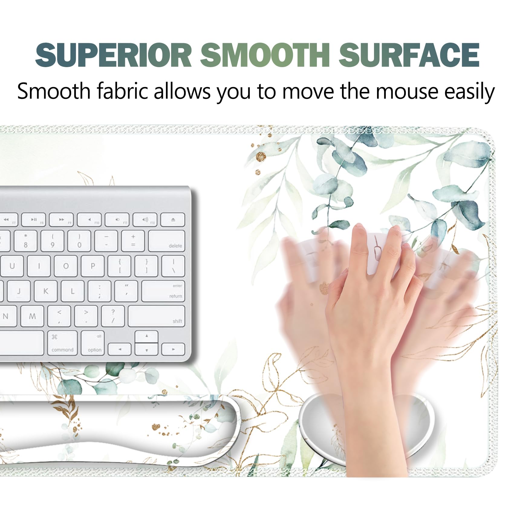ARTSO Gaming Mouse Pad Wrist Support Set, XXL Large Desk Mat Mousepad + Keyboard Wrist Support+