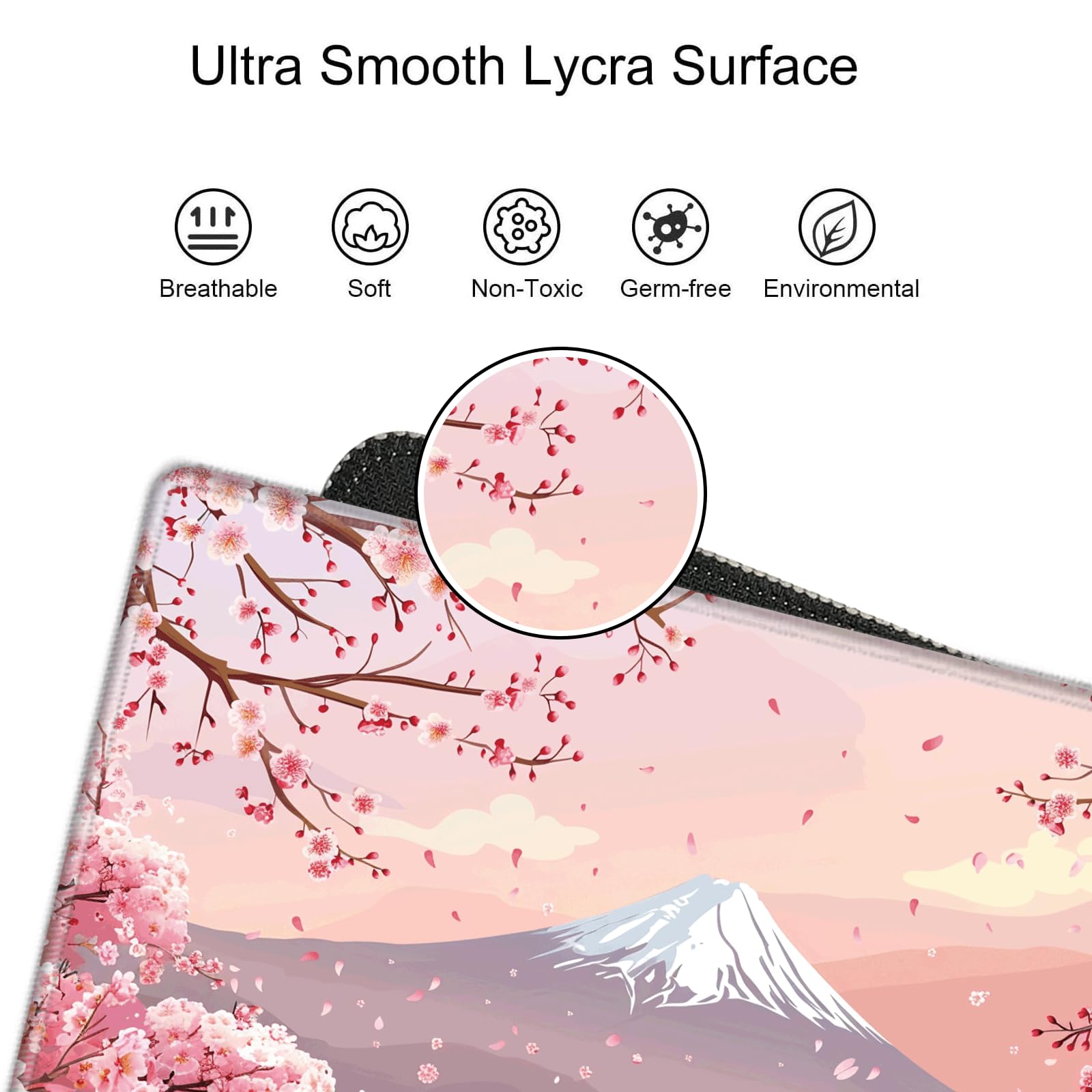 Gaming Mouse Pad Large Mousepad Cherry Blossom Desk Mat XXL Big Desk Pad 31.5x15.75 Rubber Base