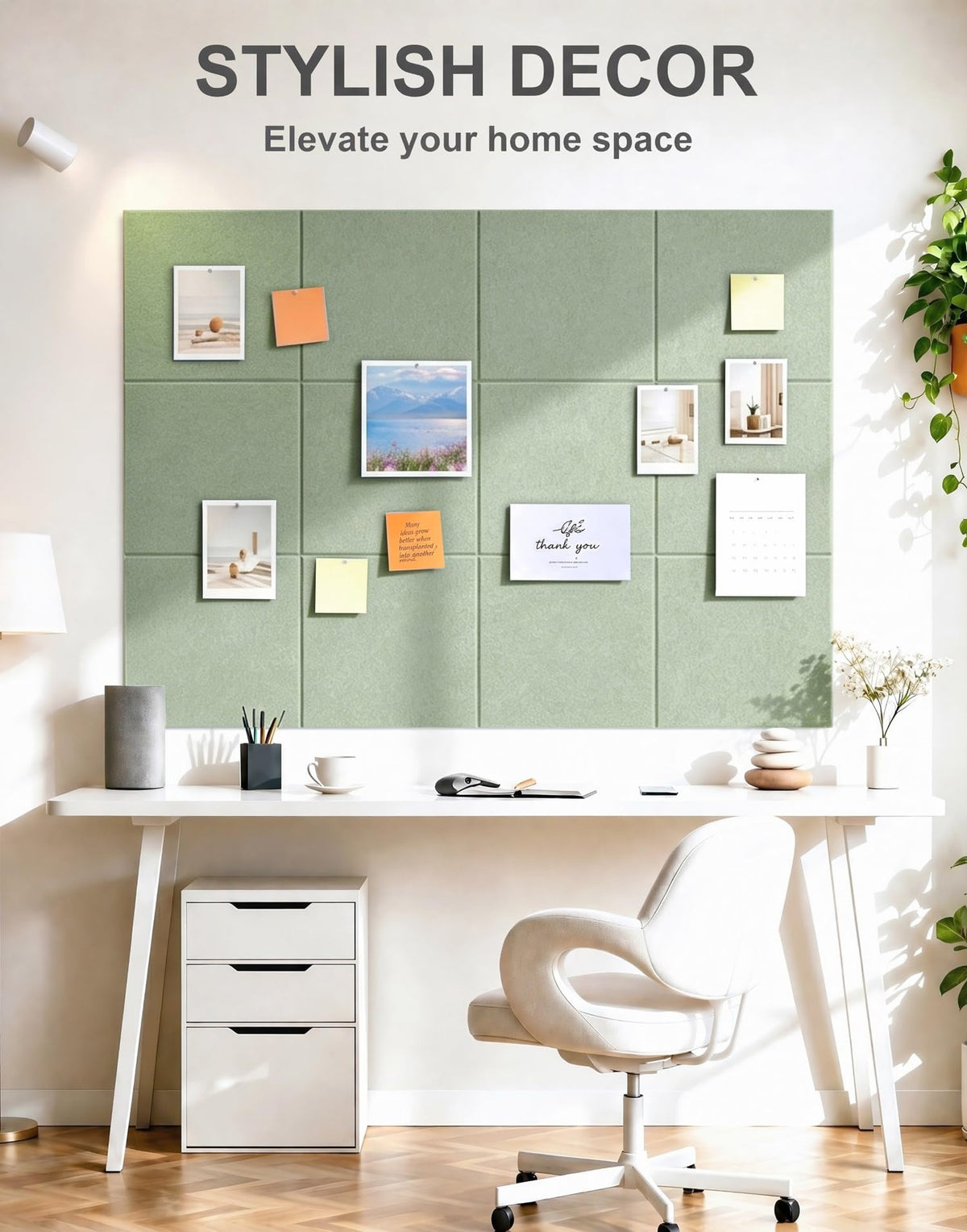 G Gamit 0.47" Thick Felt Wall Tiles 36"x24" Cork Board Alternative 6 Pack 11.81"x11.81"Felt