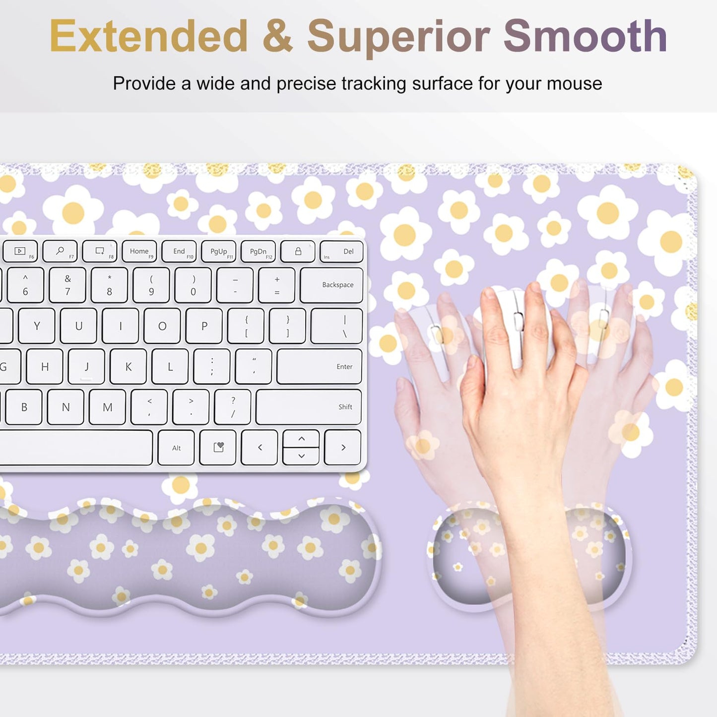 NXZGO Desk Mat Gaming Mouse Pad, Cute Desk Matt Keyboard Wrist Rest for Desktop, Anti-Slip Mousepad