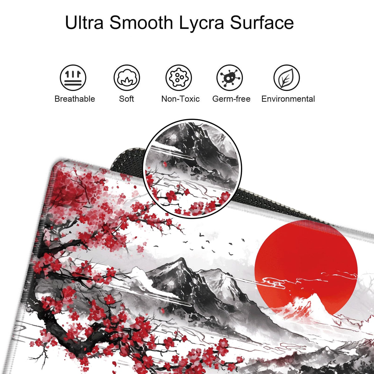 Large Mouse Pad Japanese Cherry Blossom Desk Pad Gaming Mousepad XXL Desk Mat 31.5''X15.75''