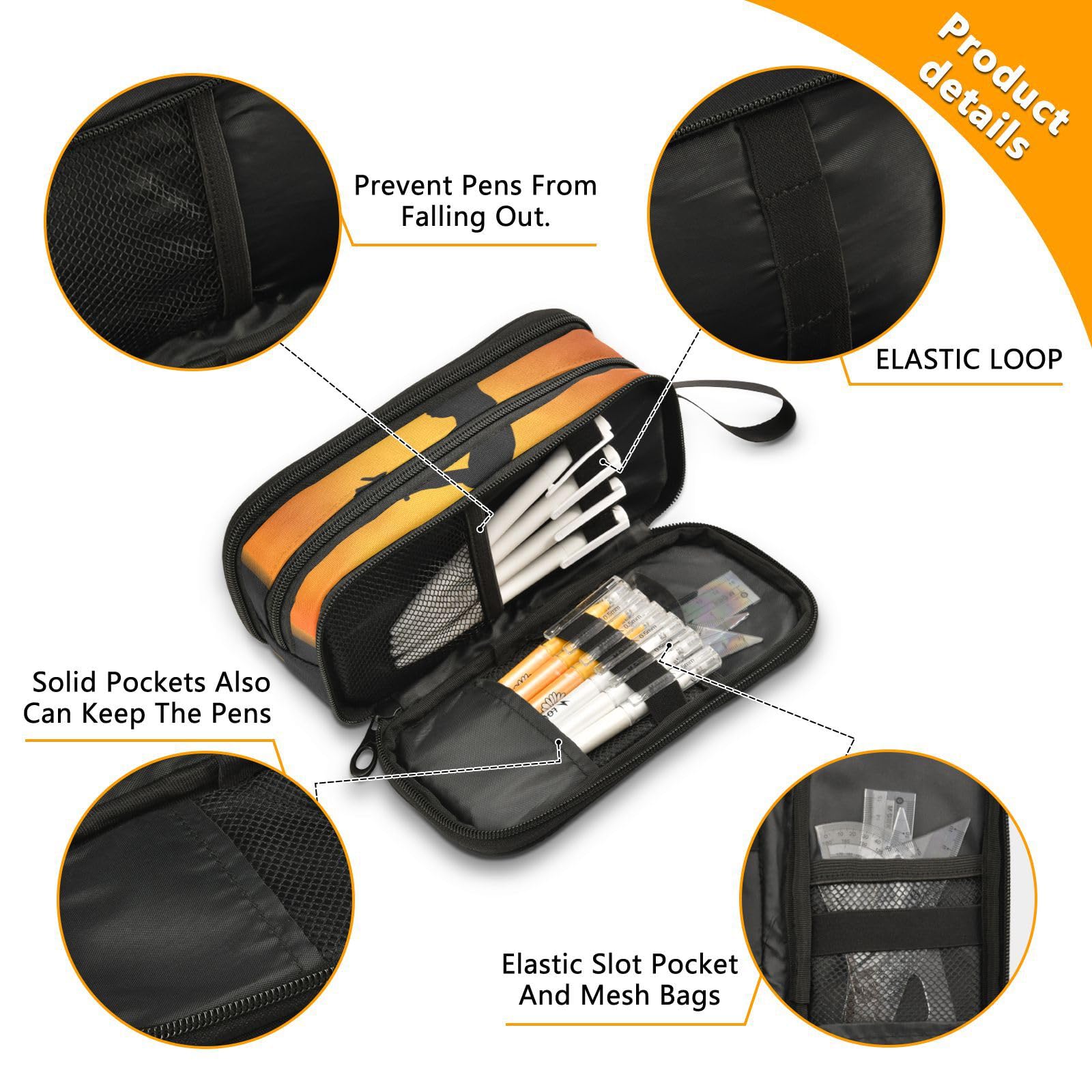 Sletend Pencil Case Basketball Sport 3 Compartments Pencil Pouch