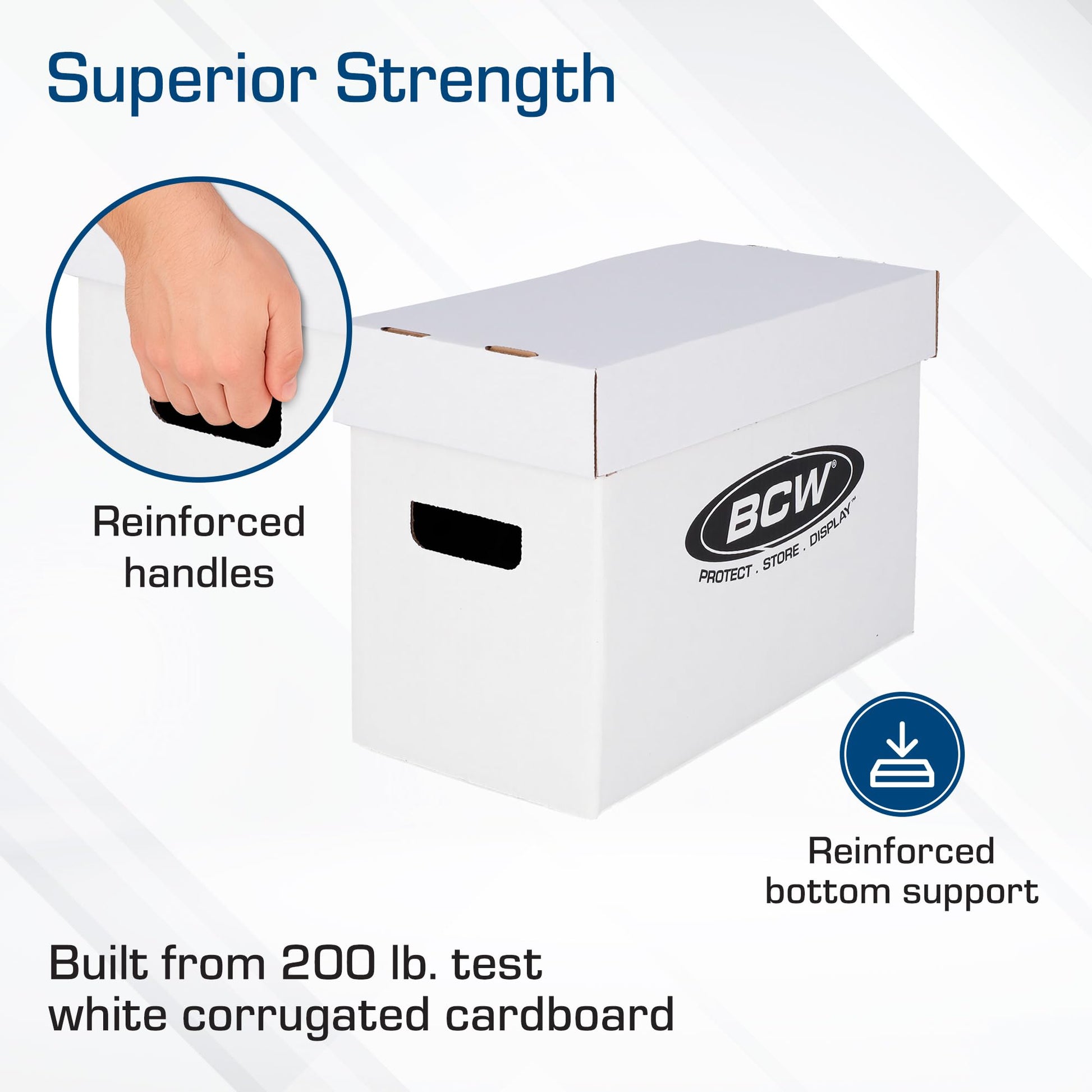 BCW Short Comic Storage Box - 1 Pack | Holds 150-175 Current/Silver Age Comics | Stackable, Durable