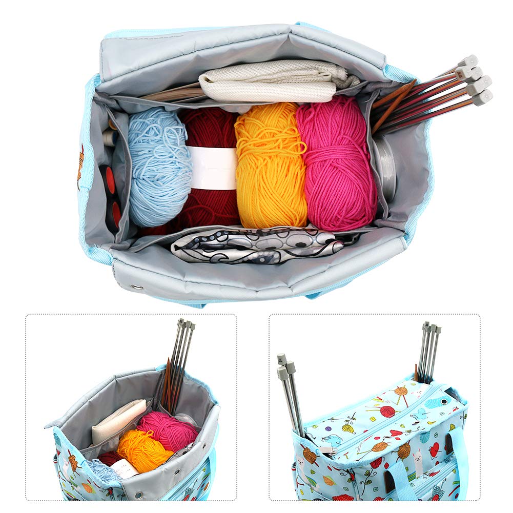 SumDirect Yarn Bag, Knitting Organizer Tote Bag Portable Storage Bag for Yarns, Carrying Projects