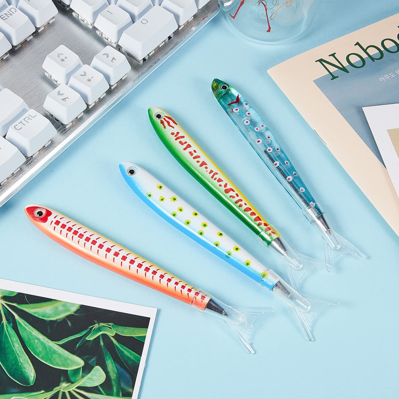 Outus 30 Pieces Fish Pens Fishing Birthday Party Favors Decoration Writing Ballpoint Pens for