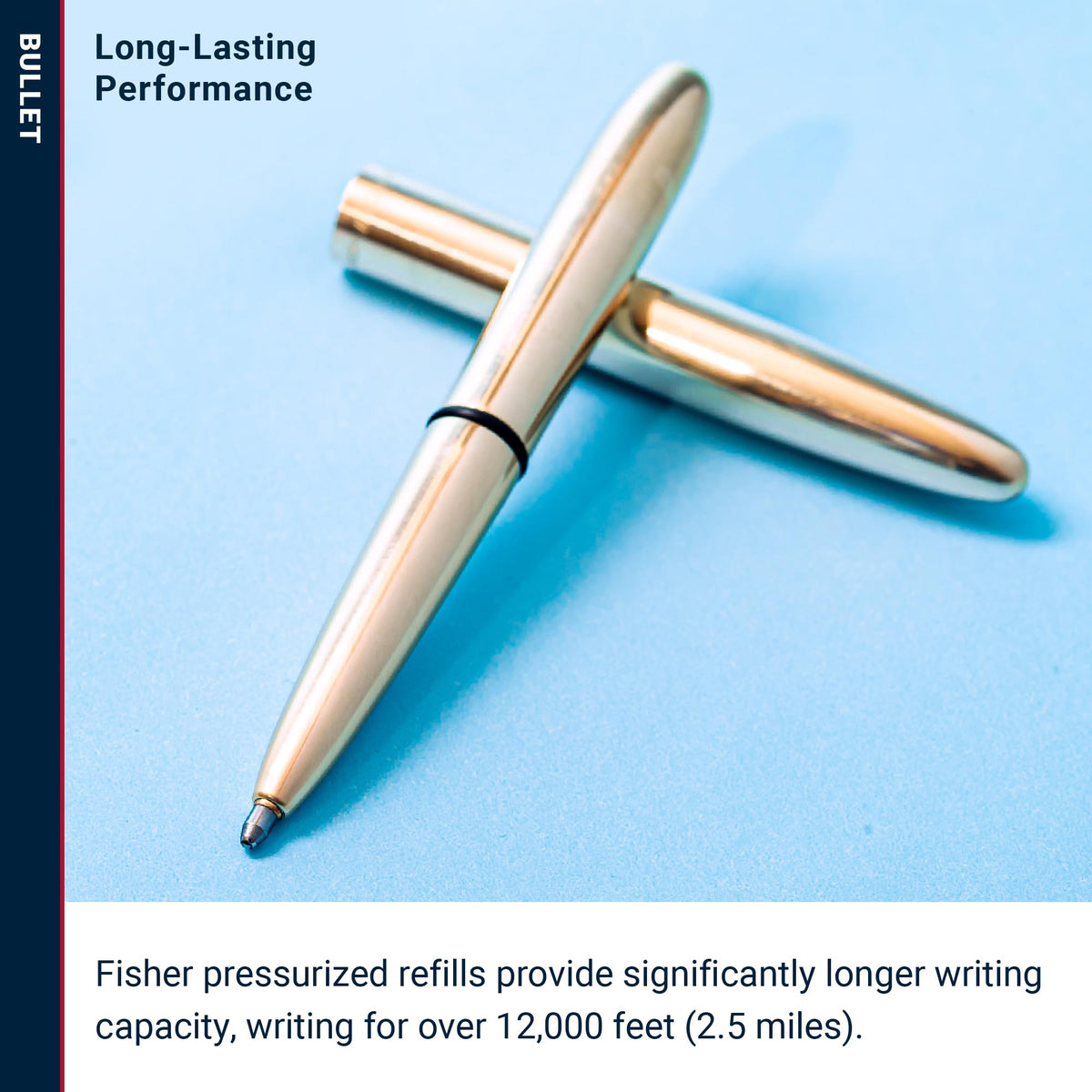 Fisher Space Pen Brass Alloy Pressurized Ballpoint Bullet Pen, Gift Box
