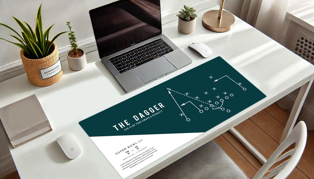 Large Philadelphia Desk Mat for Desktop – XL Desk Pad Mat with Smooth Surface, Green Football Theme