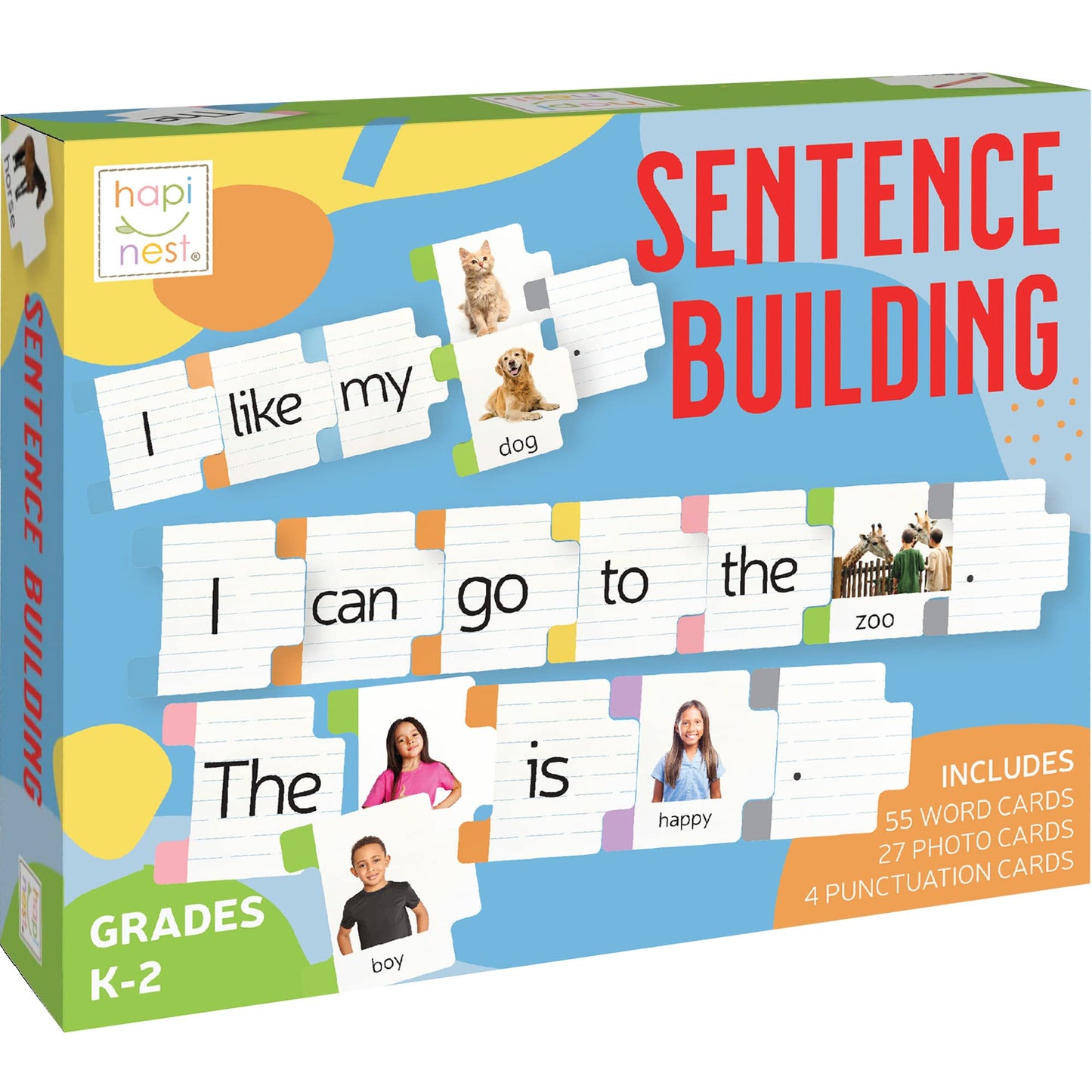 Hapinest Sentence Building for Kids, Learning Game Grammar Reading & Speech Therapy Materials