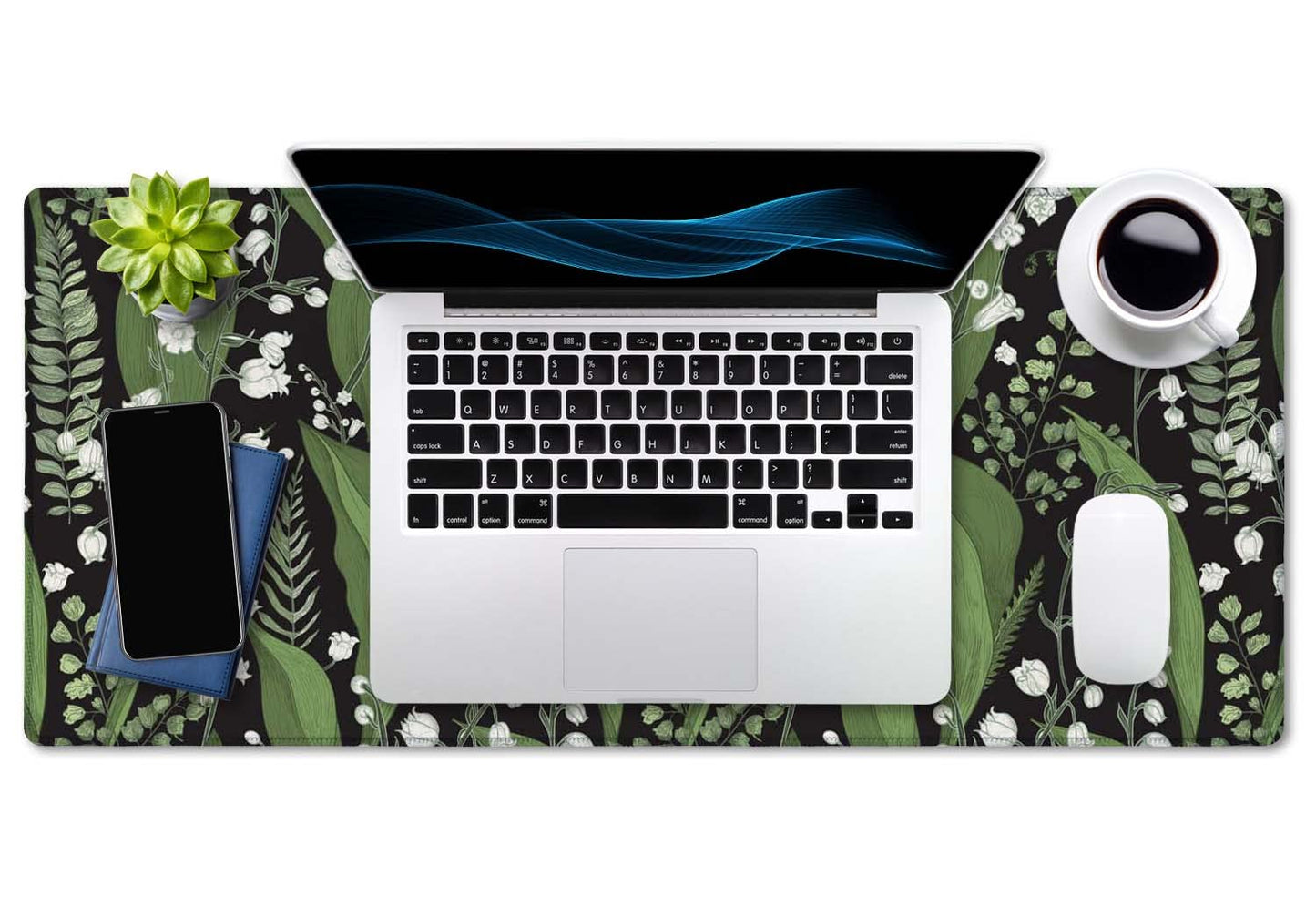 SSOIU Desk Mat, Extended Gaming Mouse Pad 35.5x15.7 in, Large Non-Slip Rubber Base Mousepad with