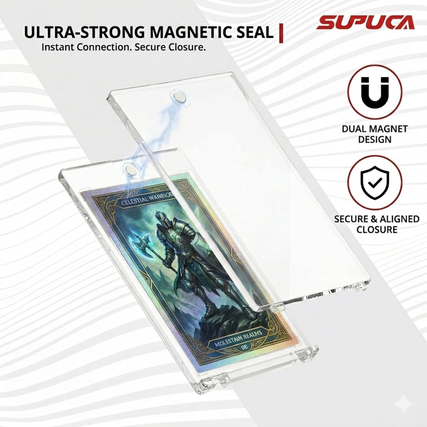 Supuca Magnetic Card Holder 20 Pack, 35PT One Touch Card Holder