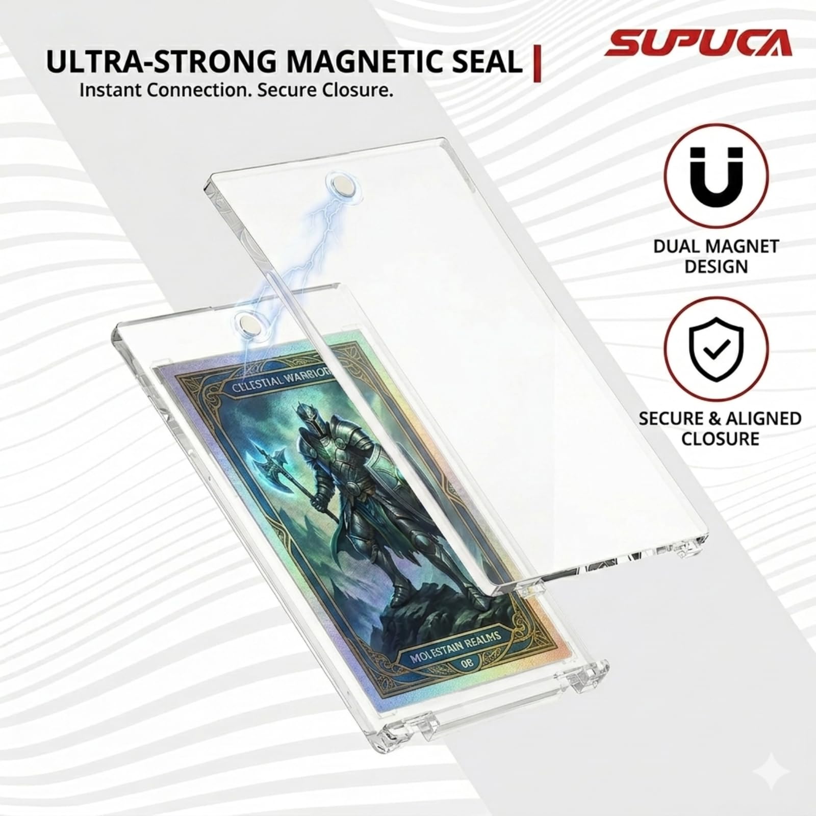 Supuca Magnetic Card Holder 20 Pack, 35PT One Touch Card Holder