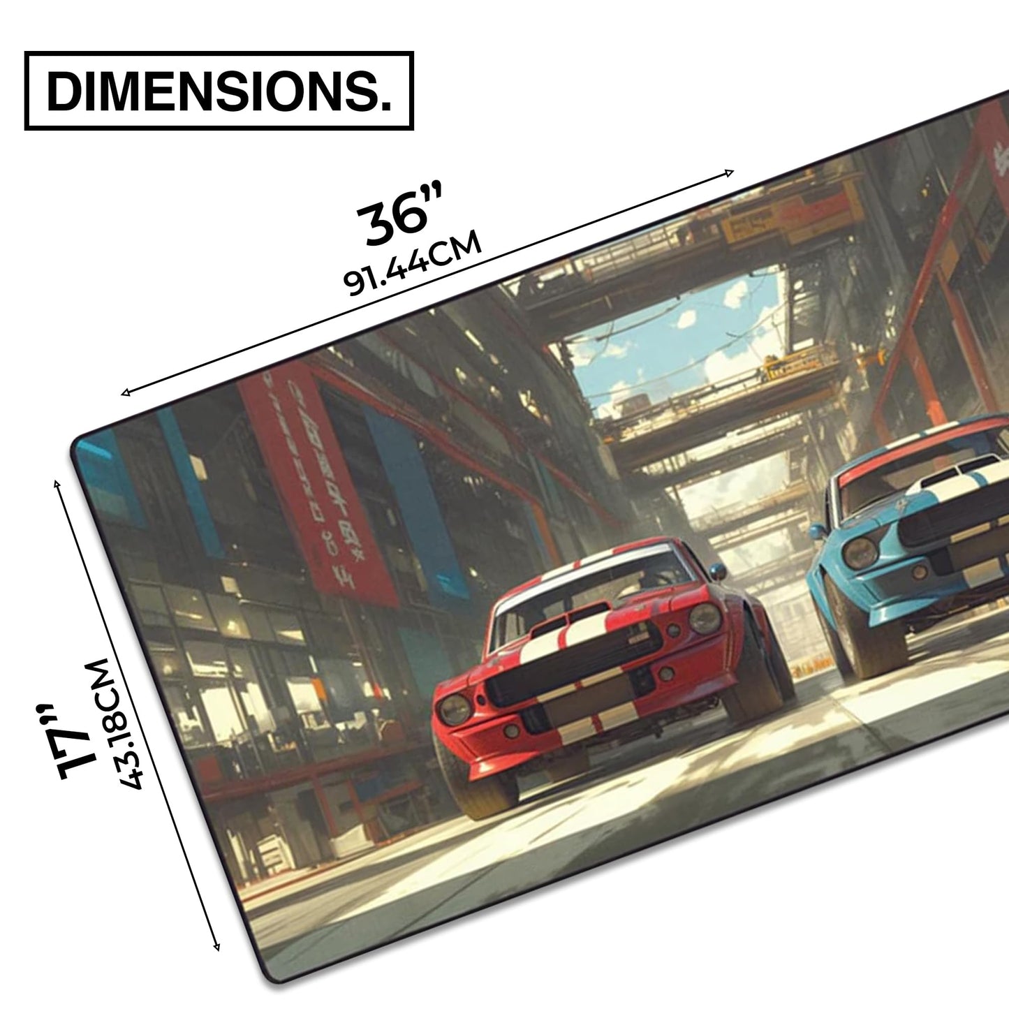 MPCO. Gramps-Garage Large Gaming Desk Pad, 36" x 17" Duraglyde Desk Mat