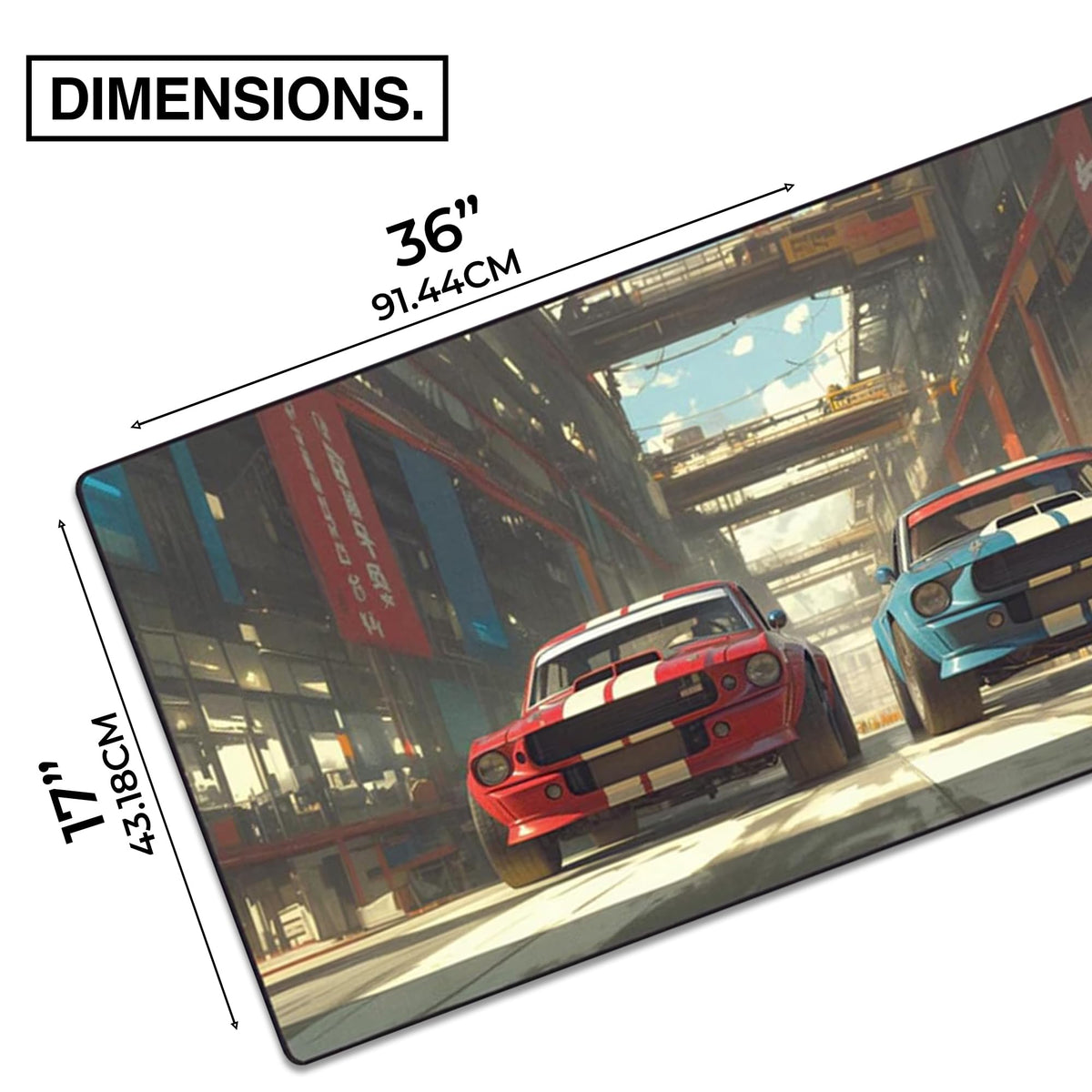MPCO. Gramps-Garage Large Gaming Desk Pad, 36" x 17" Duraglyde Desk Mat