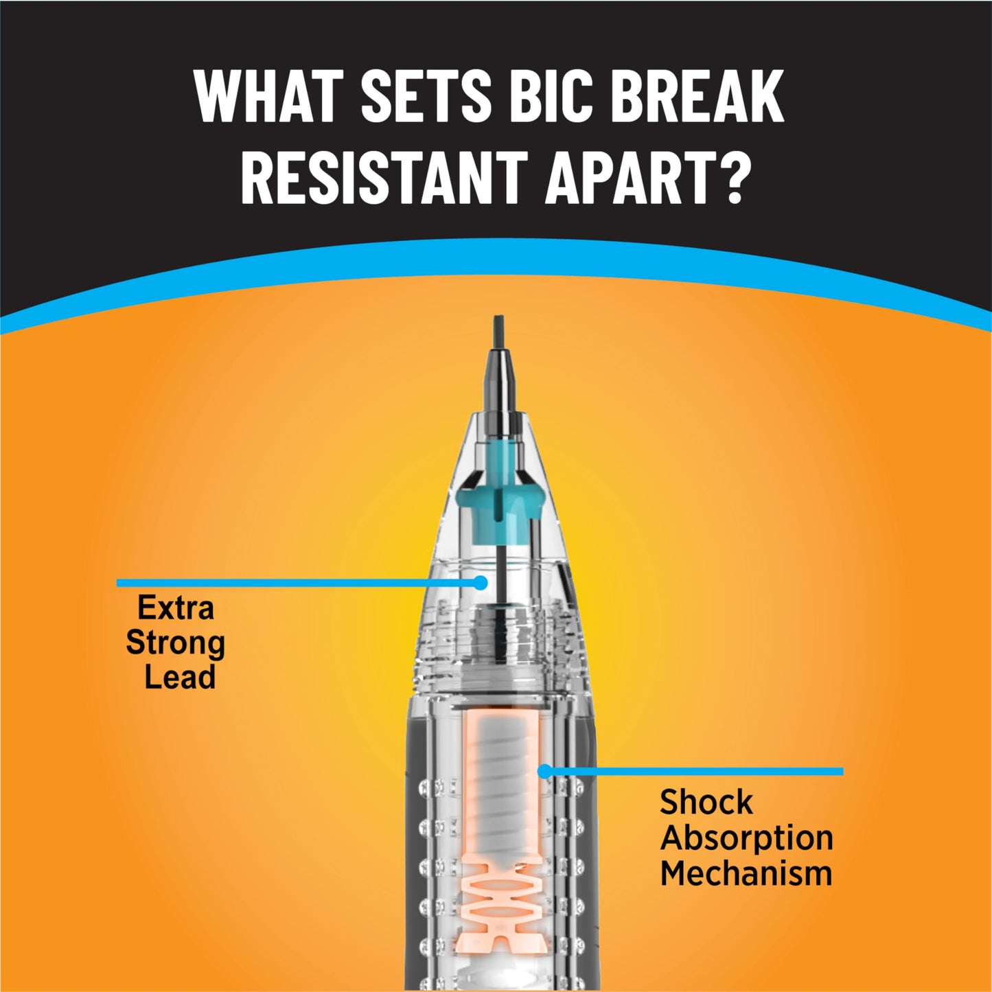 BIC Break Resistant Mechanical Pencils, No. 2 Medium Point, 12-Count