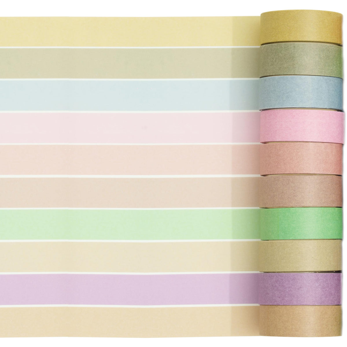 YUBBAEX 20 Rolls Solid Colors Washi Tape Set Pastel Colored Masking Rainbow Decorative Tapes