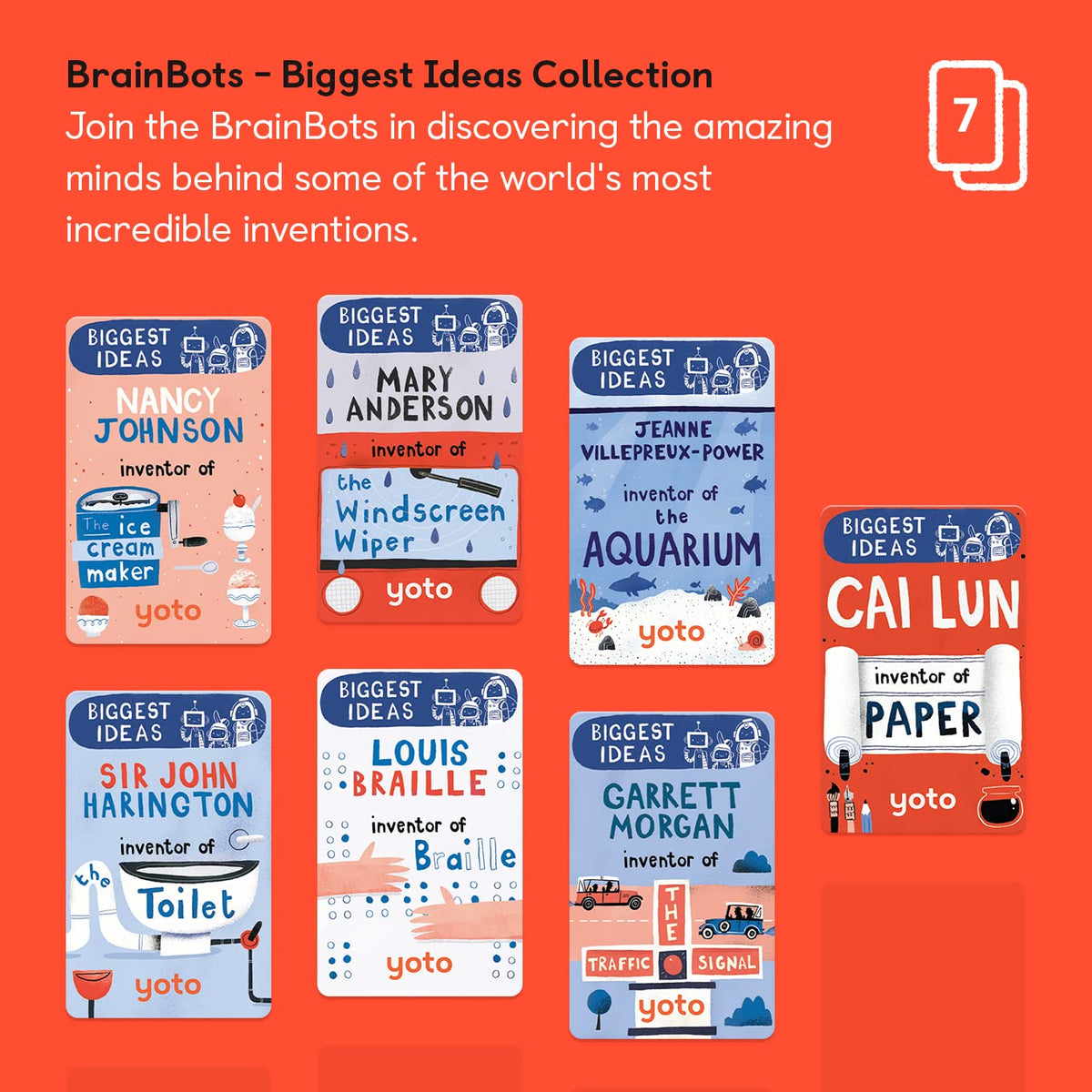 YOTO BrainBots: Biggest Ideas - 7 Kids Educational Audio Cards, Ages 6+