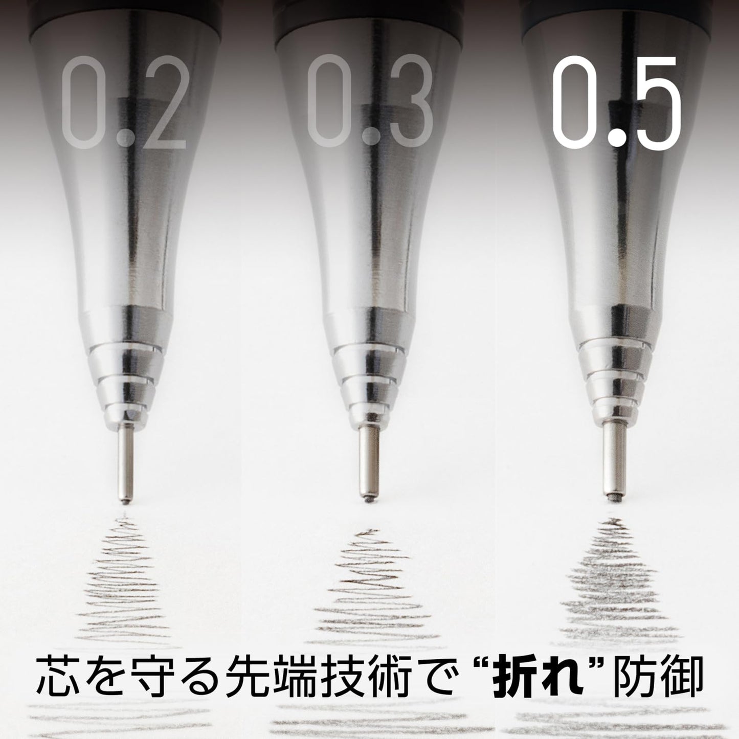 Pentel Olens Metal Grip 05 Mechanical Pencil, XPP1005G2-A, Black
