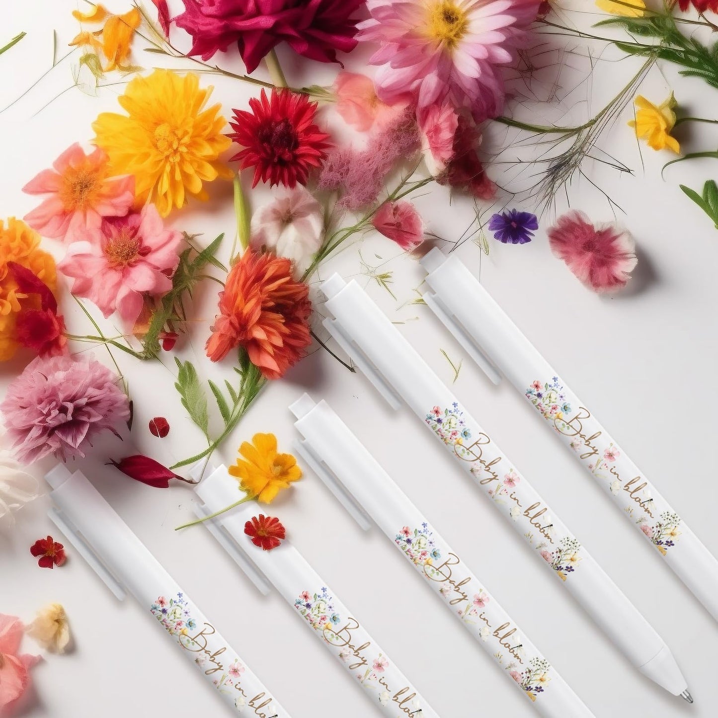 Kisston 60 Pcs Wildflower Baby Shower Pens, Gifts Party Favors Bulk