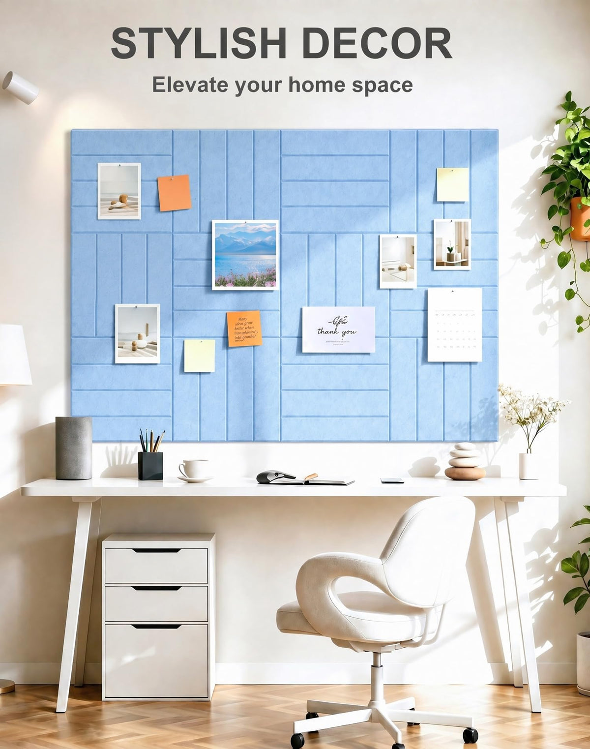 G Gamit 0.47" Thick Felt Wall Tiles 36"x24" Cork Board Alternative 6 Pack 11.81"x11.81"Felt