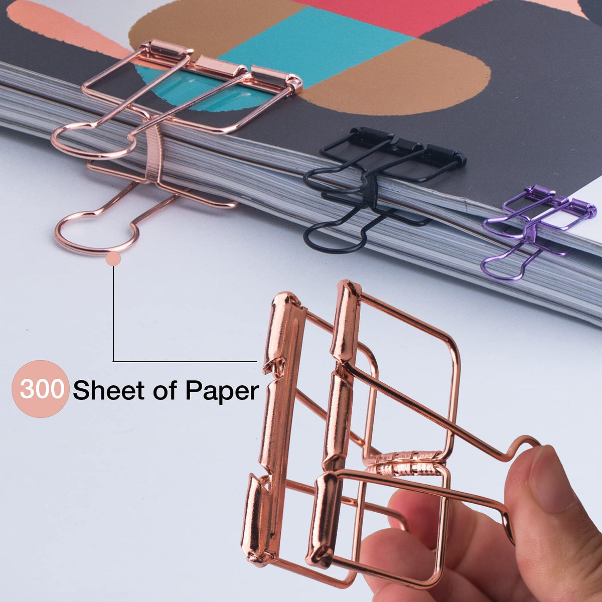 Multicolor Wire Binder Clips & Cute Paper Clips Assorted Size