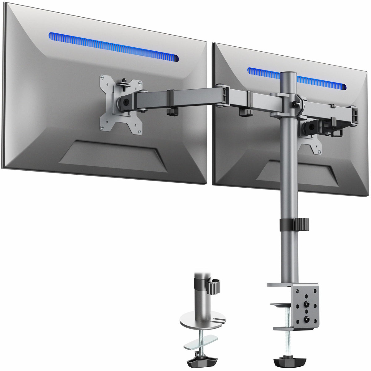 VIVO Dual Monitor Desk Mount, Heavy Duty Fully Adjustable Steel Stand, Holds 2 Computer Screens up