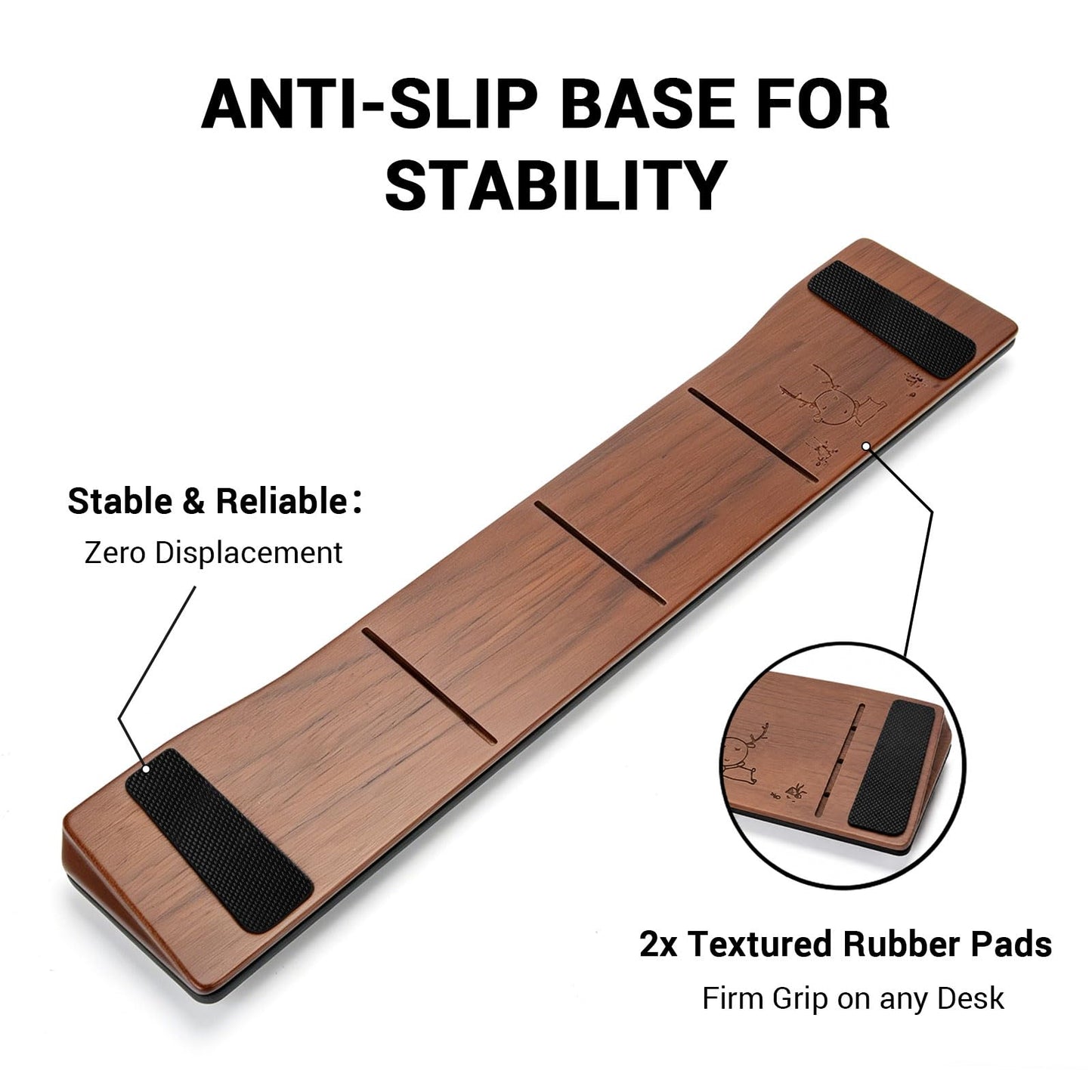 ASFSKY Keyboard Wrist Rest, Wooden Wrist Rest for Computer Keyboards
