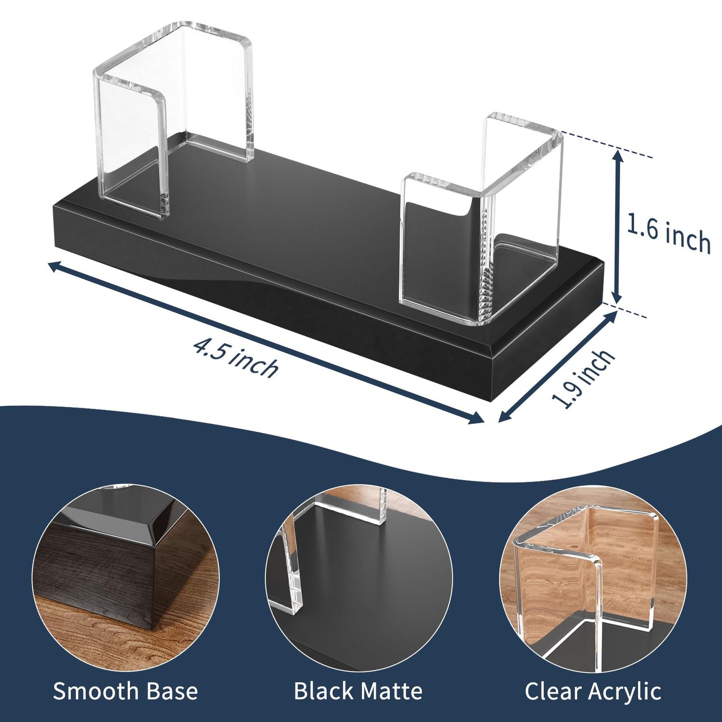 NIUBEE 8 Pack Acrylic Business Card Holder Display Stand Organizer for Desk