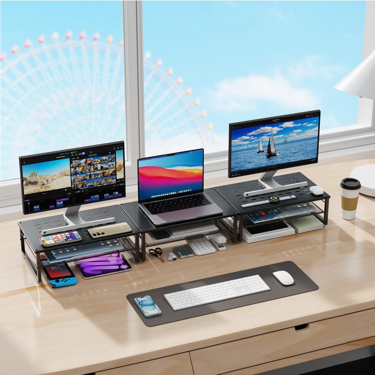 gianotter 2-Tier Metal Monitor Stand Riser
